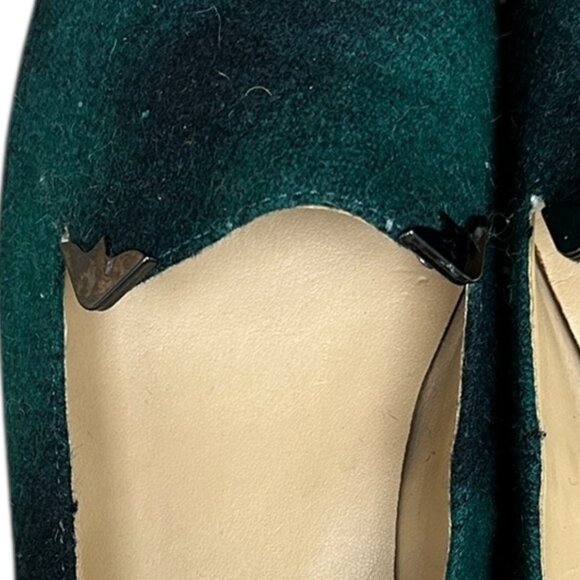 Enzo Angiolini Tazlin Flats • Women’s Sz 8.5 • Forest Green Wool Black Suede Toe - Picture 7 of 7